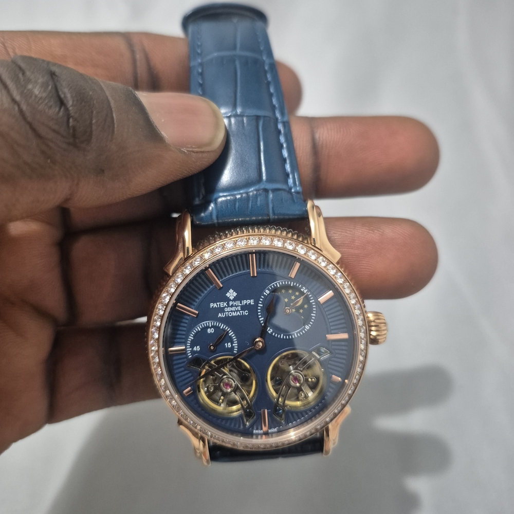 Patek Philippe Men's Watch with Blue Dial and Gold Case